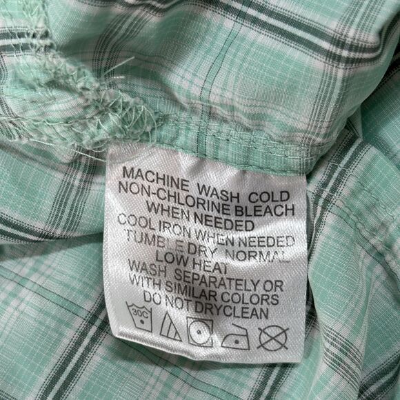 Simms Stone Cold Fishing Shirt Men's Large Green Plaid Button Down Pockets - Picture 7 of 8